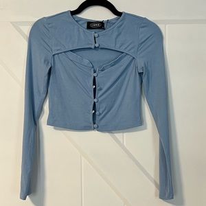 Shop Cider Button Down Cut Out Top